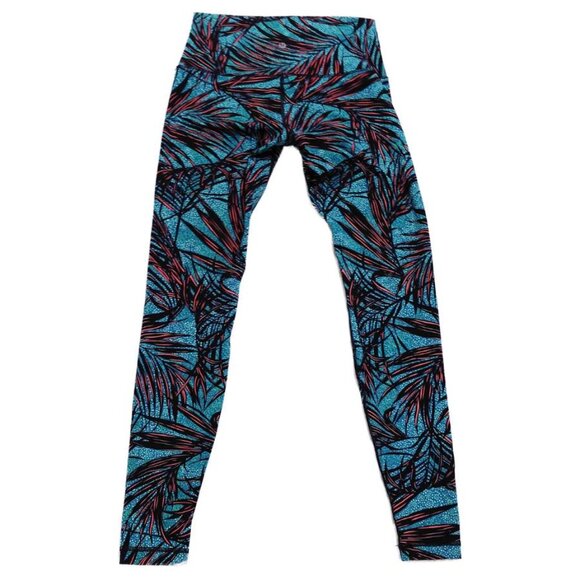 Lululemon Wunder Under Pant (Hi-Rise) Palm Lace Tofino Teal Multi - Picture 5 of 9